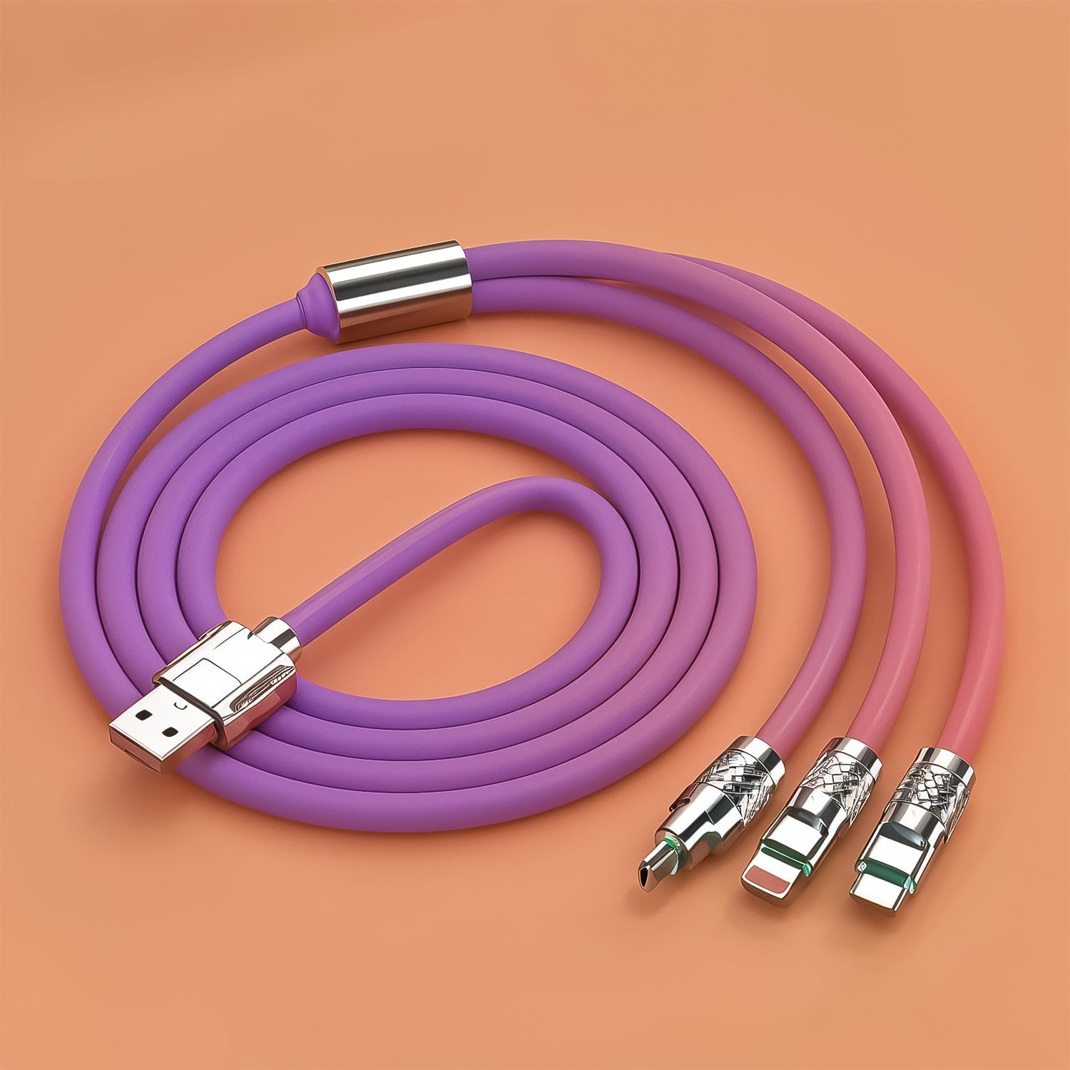 3 in 1 Multi Super Fast Charging Cable (1 Pc / 2 Mtr.) 3 in 1 Multi Super Fast Charging Cable (1 Pc / 2 Mtr.)
